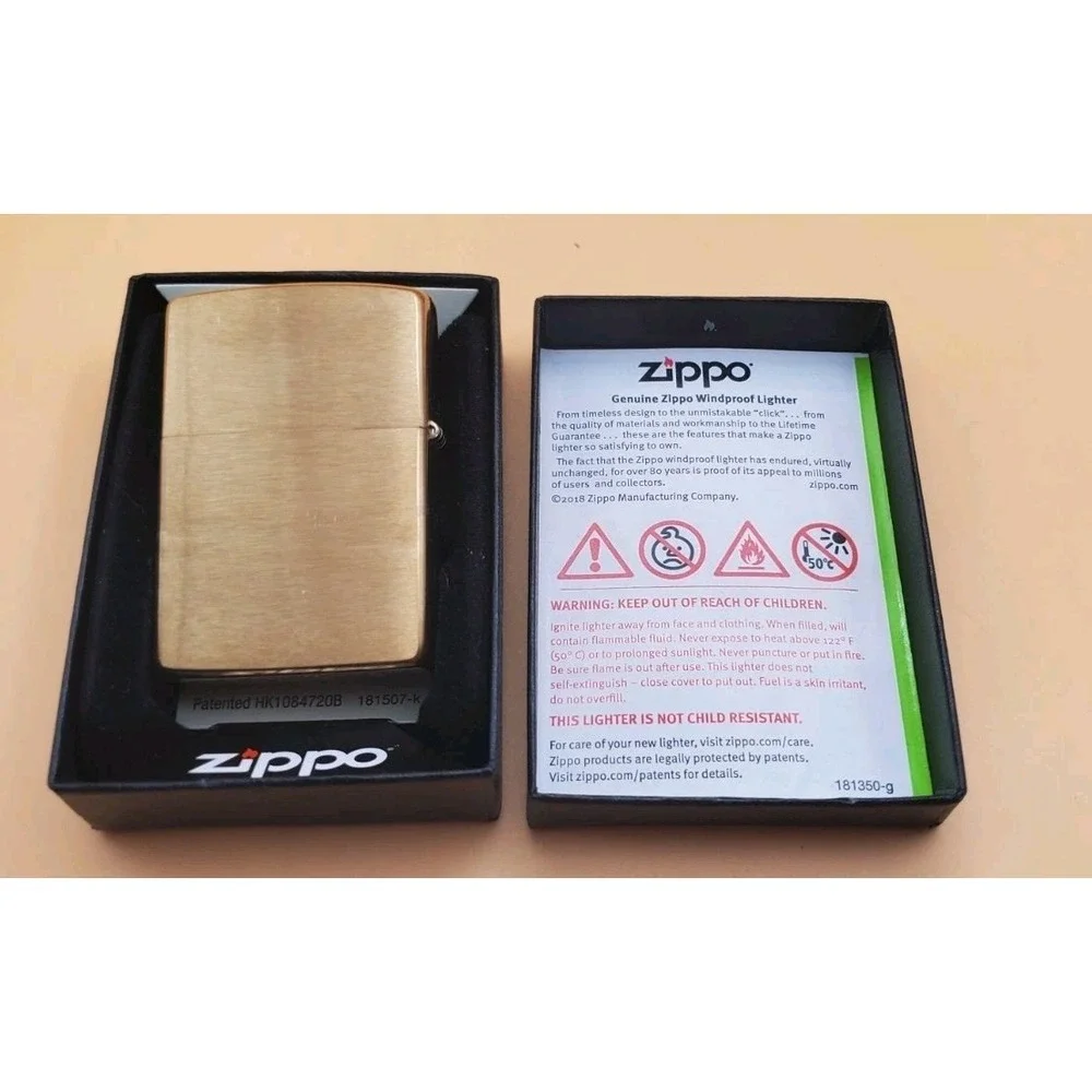 Zippo Lighter With An American Eagle Medallion Brass Case  Unused